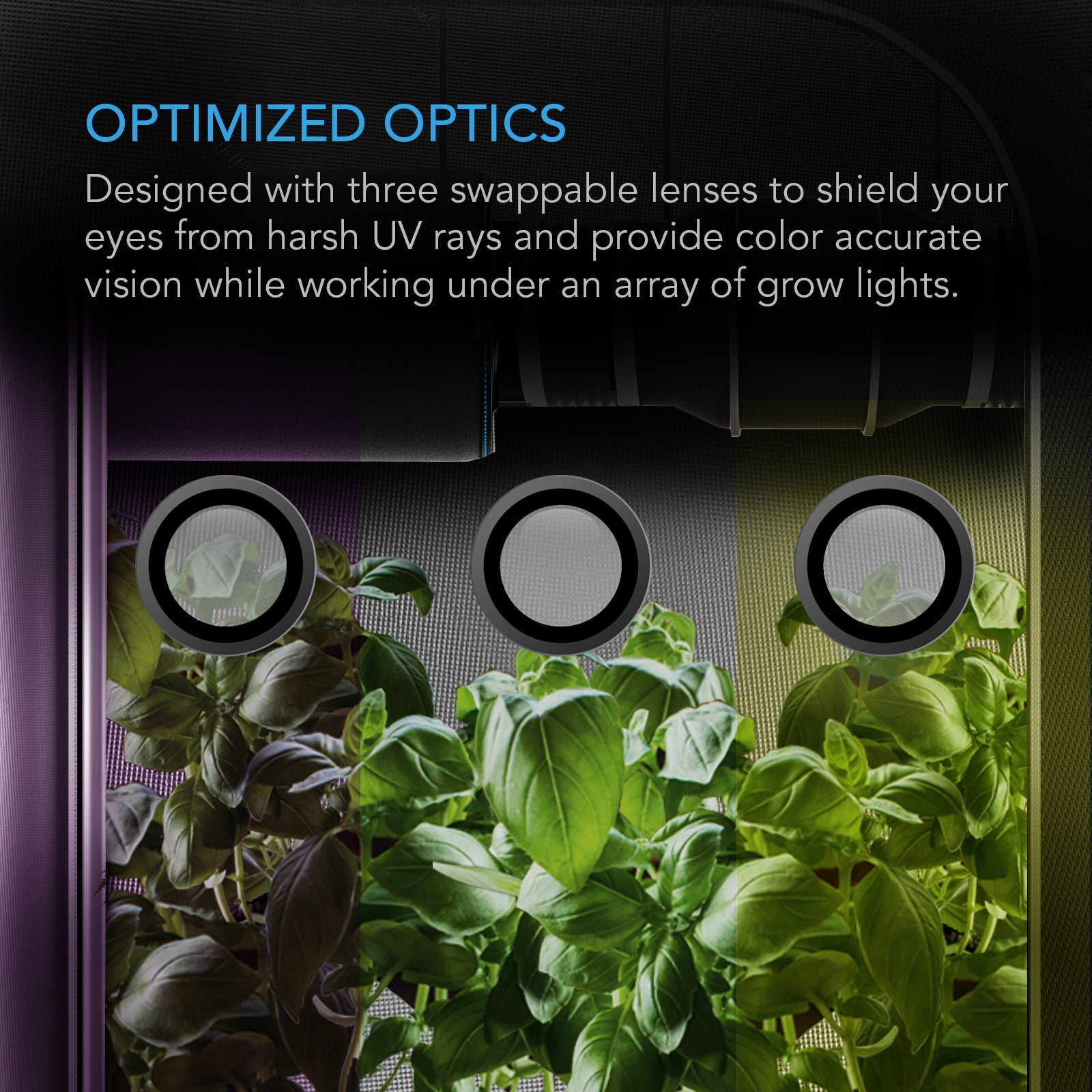 AC Infinity Grow Room Glasses, with 3 Color Corrective Lenses - Midwest Grow LLC