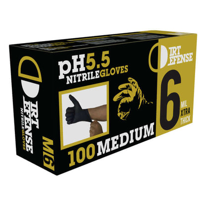 Dirt Defense 6mil Nitrile Gloves Medium 100 Pack - Midwest Grow LLC
