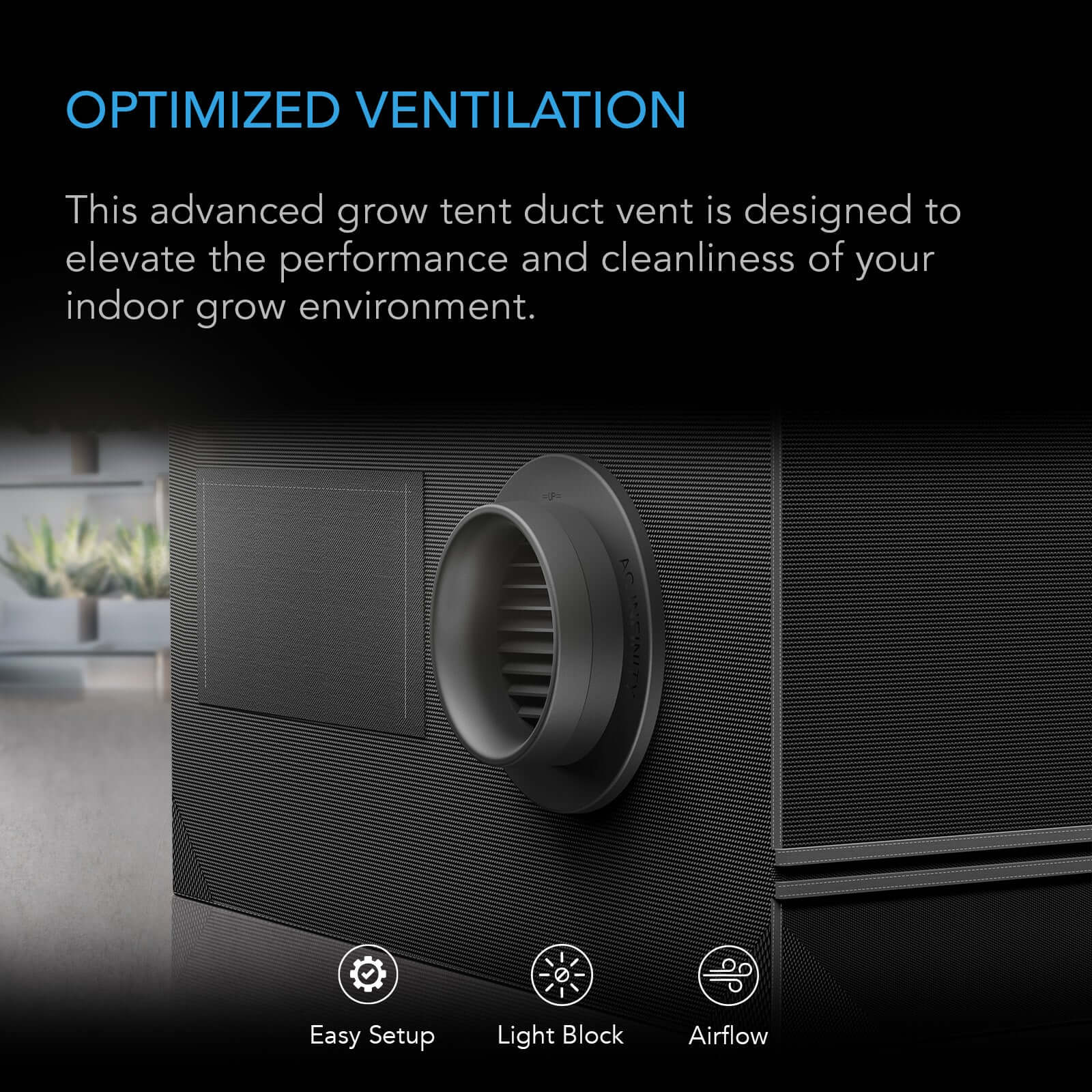 AC Infinity Grow Tent Duct Vent Attachment, 6-Inch 2 Pack, Light-Blocking & Dust-Resistant - Midwest Grow LLC