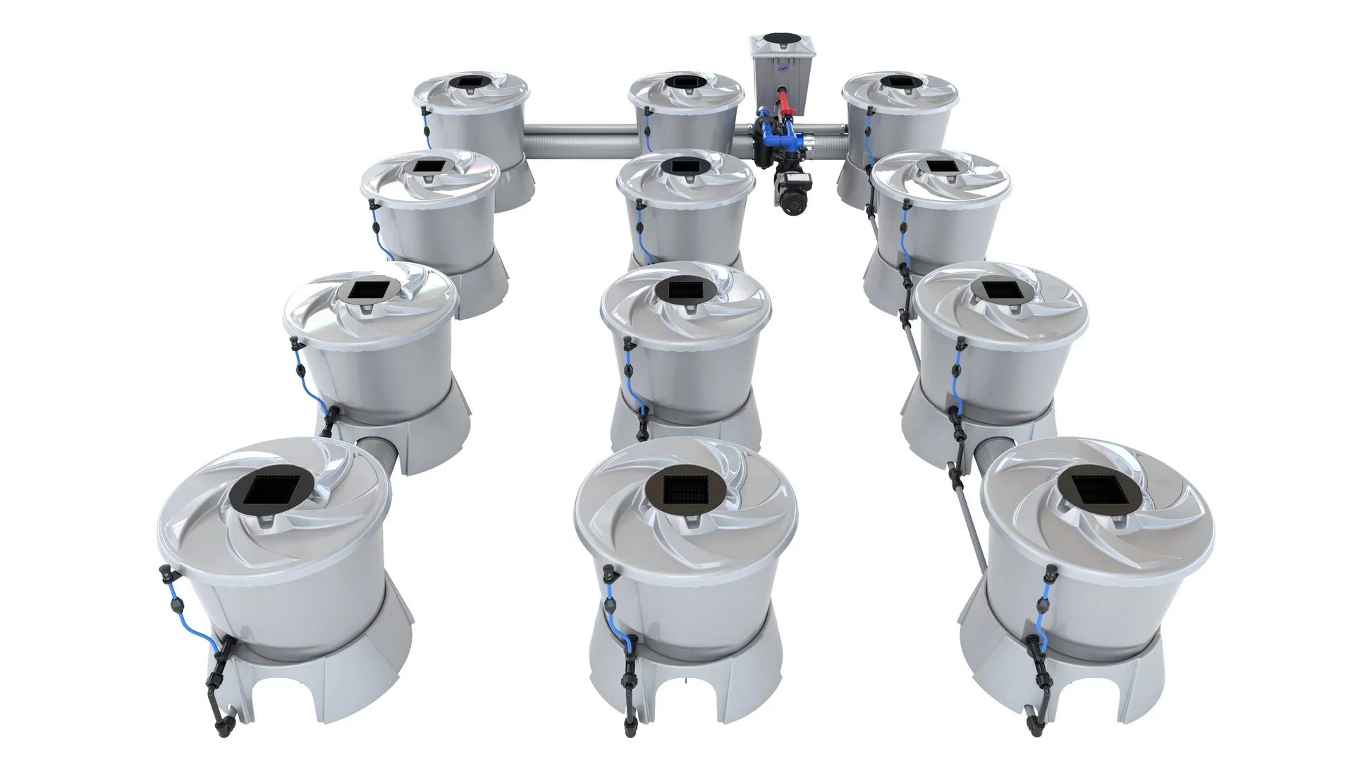ALIEN Hydroponics V-SYSTEM 12 Pot 3 Row Kit - Midwest Grow LLC