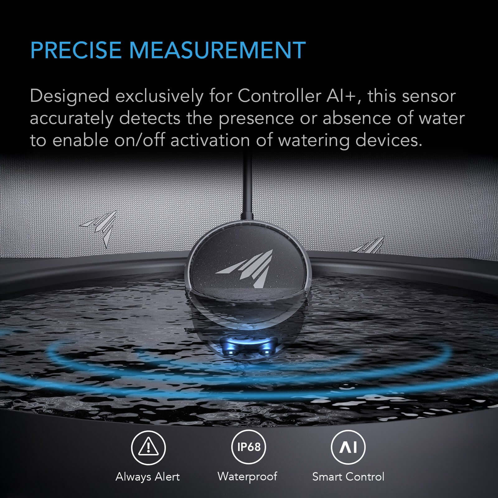 AC Infinity Water Sensor Exclusively for Controller AI+, Liquid Presence Detection, IP68-Water Resistant - Midwest Grow LLC