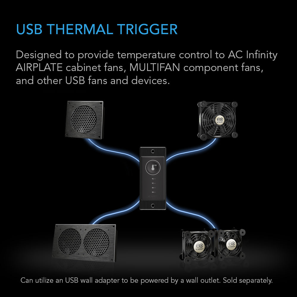AC Infinity CONTROLLER 1, Pre-Set Thermal Trigger for USB Fans and Devices - Midwest Grow LLC