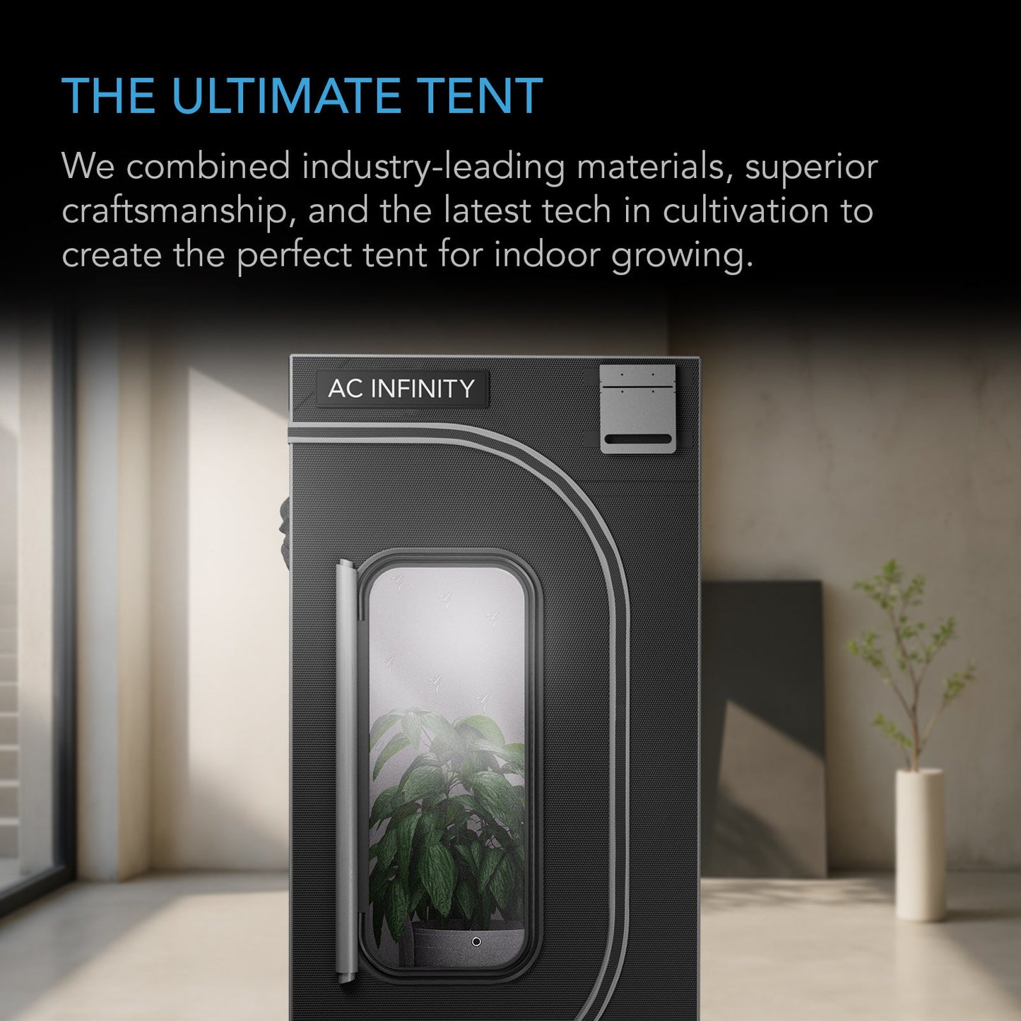 AC Infinity CLOUDLAB 811, Advance Grow Tent 10x10, 2000D Diamond Mylar Canvas, 120" x 120" x 80" - Midwest Grow LLC