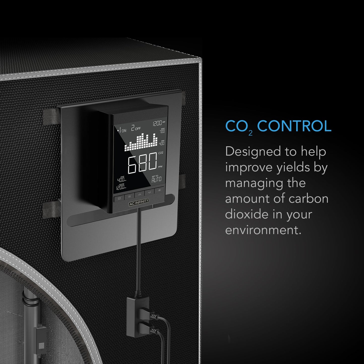 AC Infinity CO2 Controller, Smart Outlet Carbon Dioxide Monitor for CO2 Regulators and Inline Fans - Midwest Grow LLC