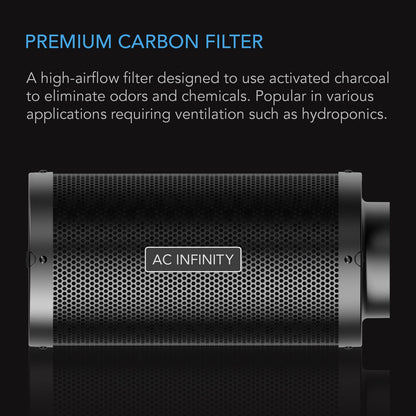 AC Infinity Duct Carbon Filter, Australian Charcoal, 4-Inch - Midwest Grow LLC