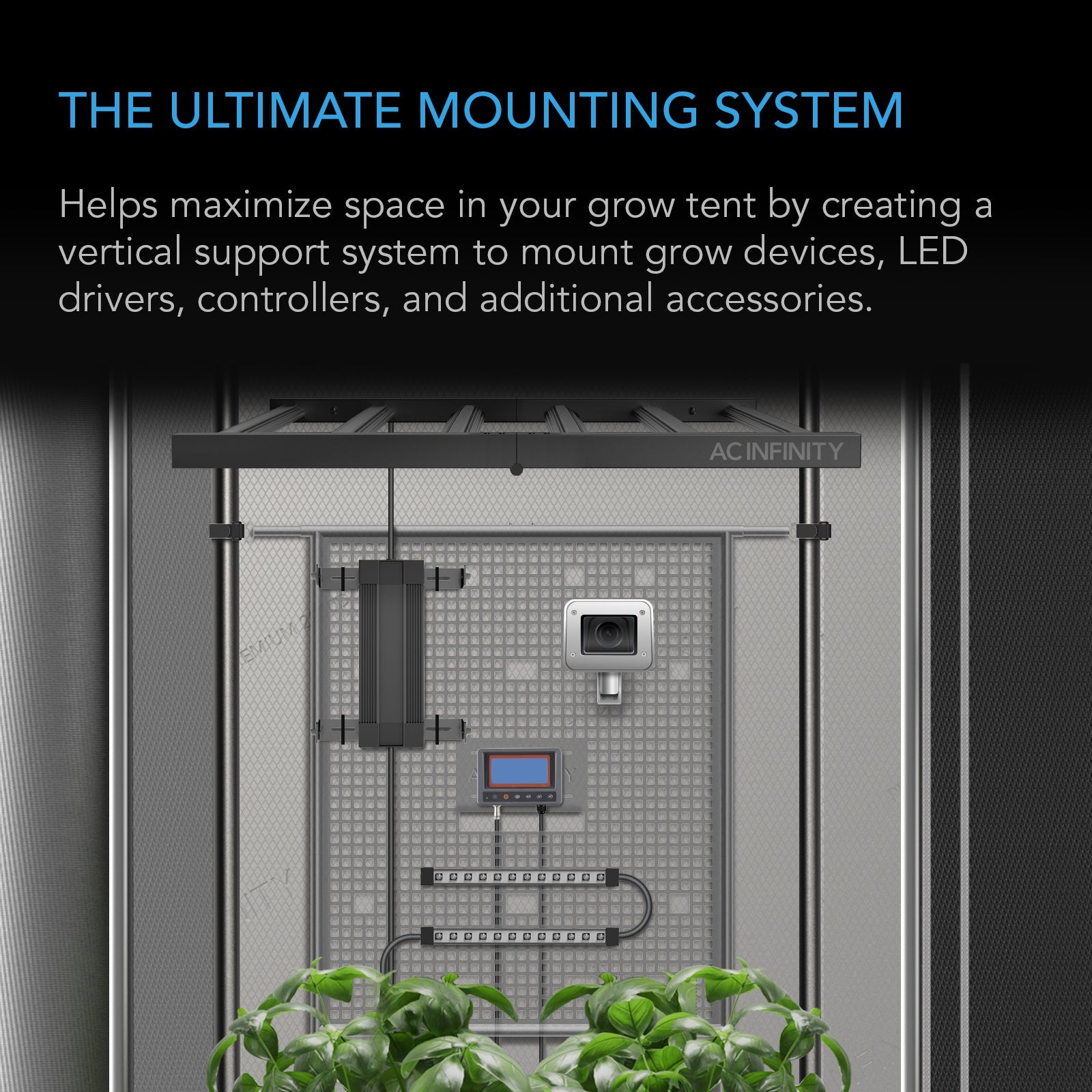 AC Infinity Grow Tent Gear Board, Equipment and Cable Wall Organizer - Midwest Grow LLC