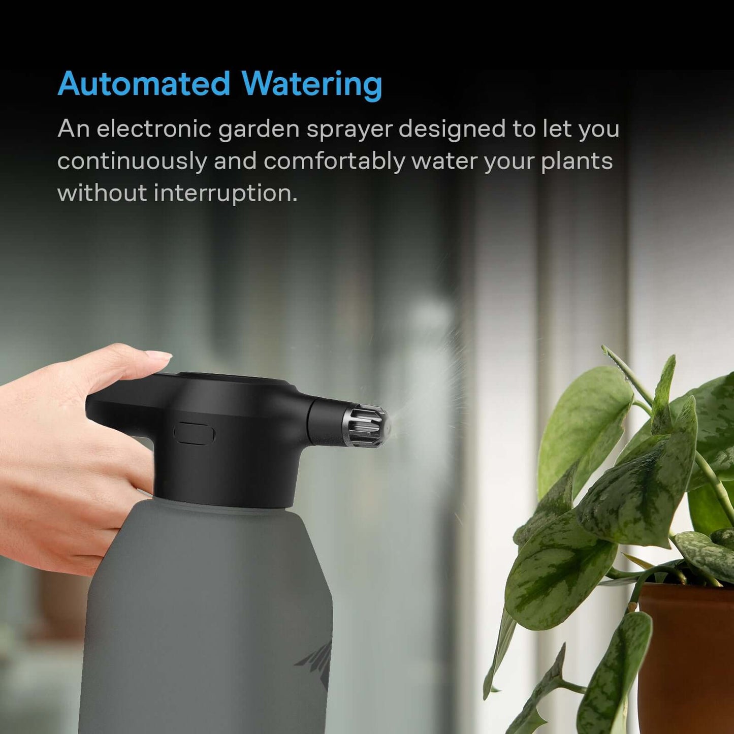 AC Infinity Automatic Water Sprayer, 2-Liter Electric Mister, Graphite - Midwest Grow LLC