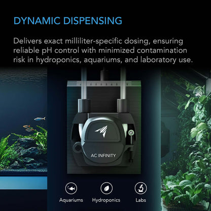 AC Infinity Peristaltic Pump, Two-Outlet Dosing Kit for Hydroponics, 10-Level Control, 210 ml/min - Midwest Grow LLC