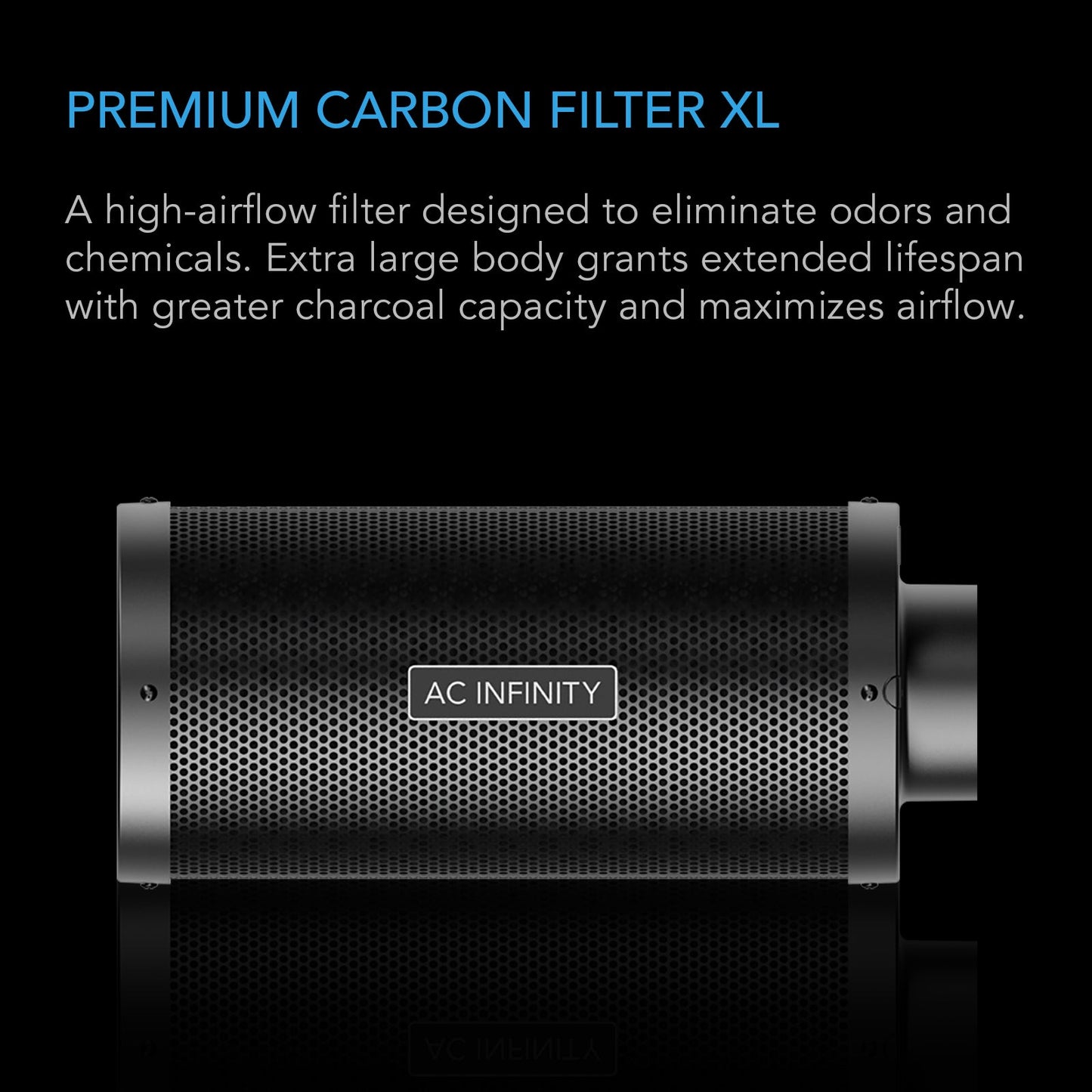 AC Infinity Duct Carbon Filter XL, Australian Charcoal, Extra Large, 4-Inch - Midwest Grow LLC