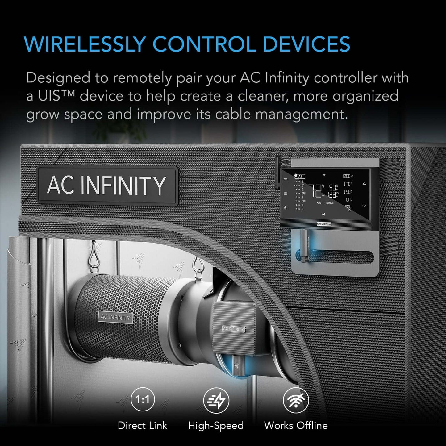 AC Infinity UIS 1-to-1 Transmitter & Receiver, Wirelessly Connects UIS Devices and Controllers, 2-Pack - Midwest Grow LLC