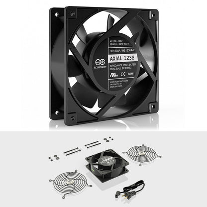 AC Infinity AXIAL 1238, Muffin 120V AC Cooling Fan, 120mm x 120mm x 38mm - Midwest Grow LLC