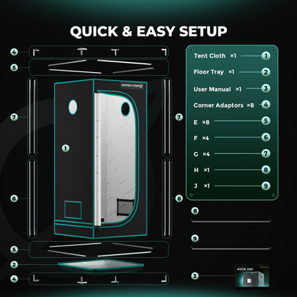 Mars Hydro 2' 4" x 2' 4" x 5' 4" (70cm x 70cm x 160cm) Indoor Grow Tent - Midwest Grow LLC