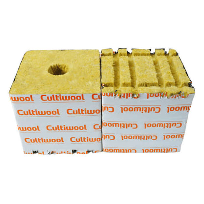 Cultiwool 6" x 6" x 6" Blocks of Cultilene Rockwool with Optidrain - Case of 48 - Midwest Grow LLC