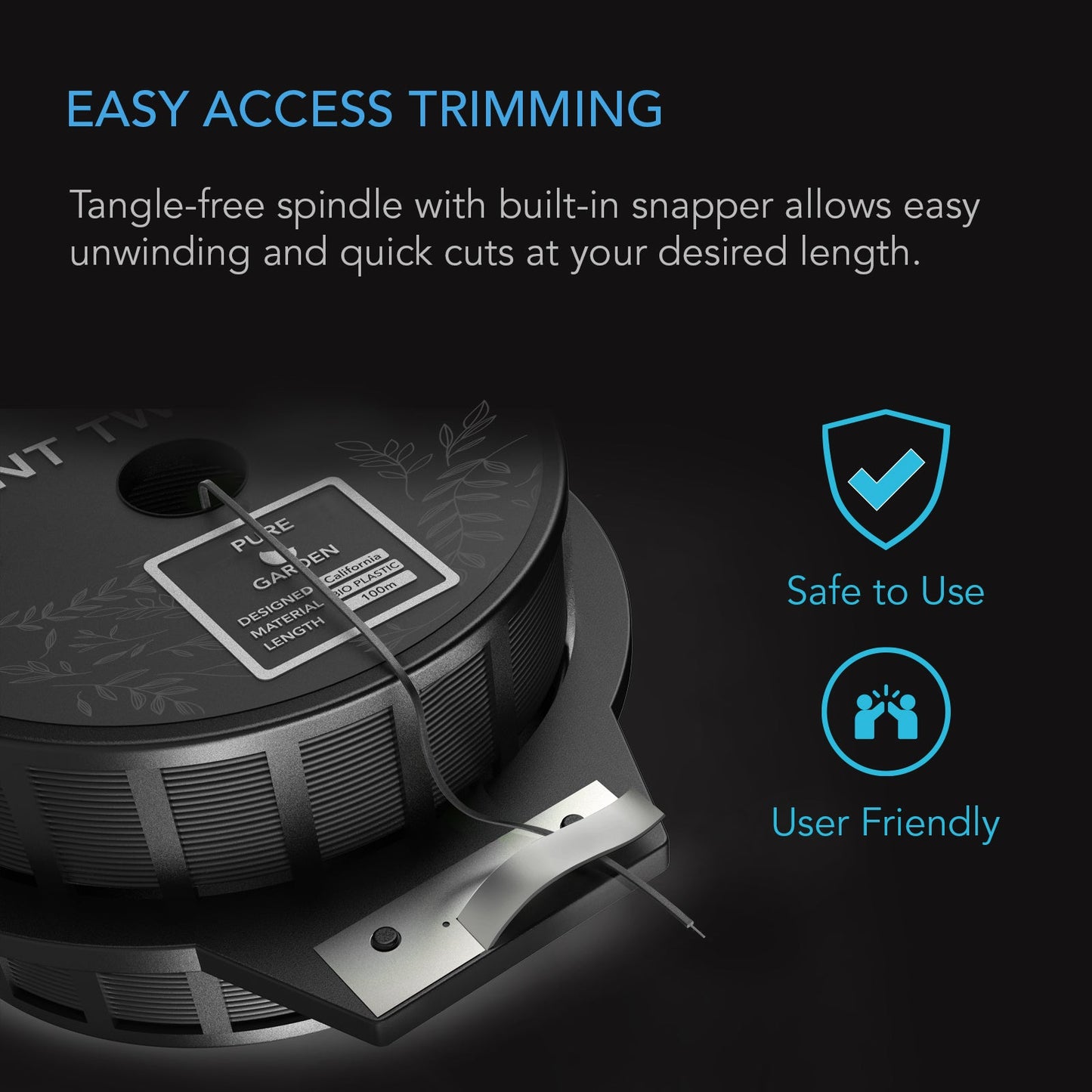 AC Infinity Black Twist Ties with Built-In Cutter, 100m - Midwest Grow LLC