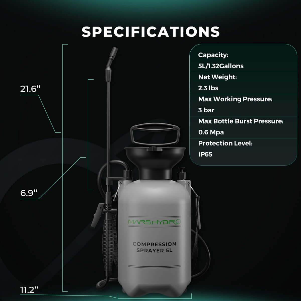 Mars Hydro 1.35 Gallon Pump Pressure Sprayer - Midwest Grow LLC