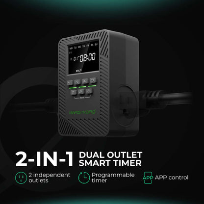 Mars Hydro iTime 2-in-1 Dual Outlet Smart Timer with App Control and Custom Scheduling - Midwest Grow LLC