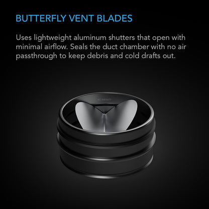 AC Infinity Backdraft Damper Ducting Insert, 4-Inch, Black Galvanized Steel - Midwest Grow LLC