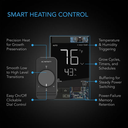 AC Infinity SUNCORE T1, Seedling Heat Mat, Digital Thermostat with Heat Controller, 3" x 20" - Midwest Grow LLC
