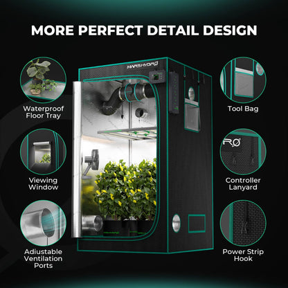 Mars Hydro 3' 3" x 3' 3" x 6' 1" (100cm x 100cm x 180cm) Indoor Grow Tent - Midwest Grow LLC