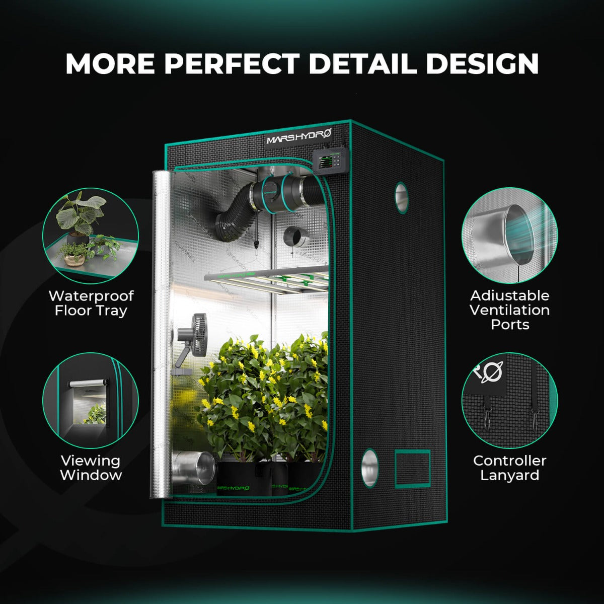 Mars Hydro 2' x 2' x 4' 8" (60cm x 60cm x 140cm) Indoor Grow Tent - Midwest Grow LLC