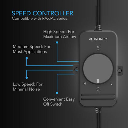 AC Infinity RAXIAL S8, Inline Booster Duct Fan with Speed Controller, 8-Inch - Midwest Grow LLC