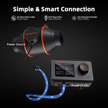 Spider Farmer Ventilation Kit 6" Inline Duct Fan and Carbon Filter Combo with Temperature and Humidity Controller - Midwest Grow LLC