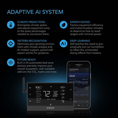AC Infinity Cultivator Kit, Complete 2-Plant Grow Tent System with Dynamic Learning AI Control and Athena® Blended Starter Kit. WiFi-Integrated Ventilation, Circulation, Full-Spectrum EVO Lights and Refillable Filter - Midwest Grow LLC