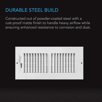 AC Infinity Register Ventilation Grille 6" x 12", White - Midwest Grow LLC