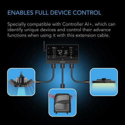 AC Infinity UIS Controller to Device Cable for Controller AI, Controller 69 Pro and Pro+, Male to Male, 10 ft. - Midwest Grow LLC
