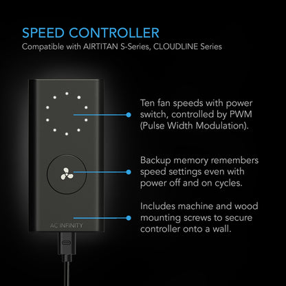AC Infinity AIRTITAN S3, Crawlspace Fan with Speed Controller, 6-Inch