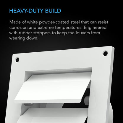 AC Infinity Wall Mount Duct Shutter, 4-Inch, White Steel - Midwest Grow LLC