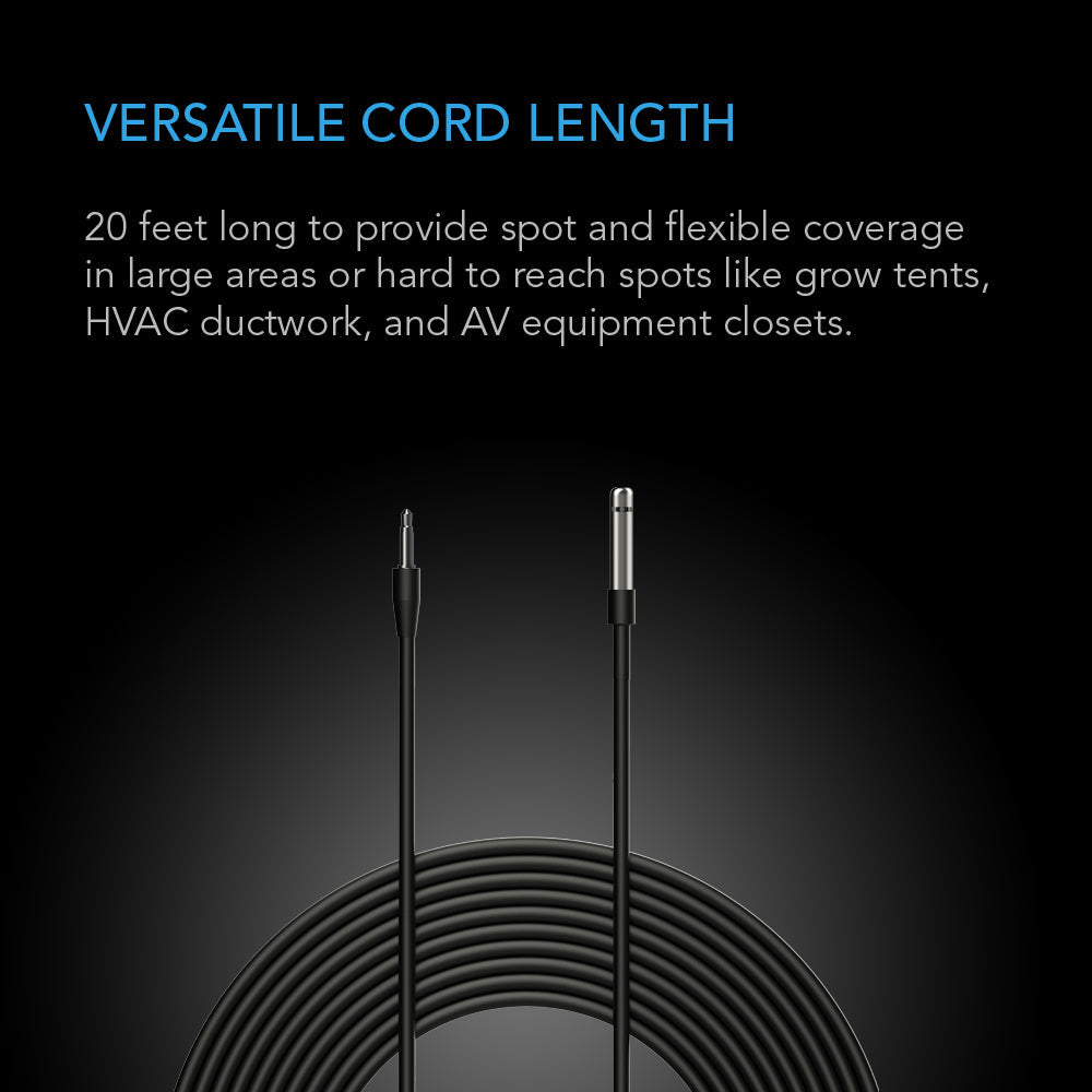 AC Infinity Controller Sensor Probe, 20' Corded Climate Detector - Midwest Grow LLC