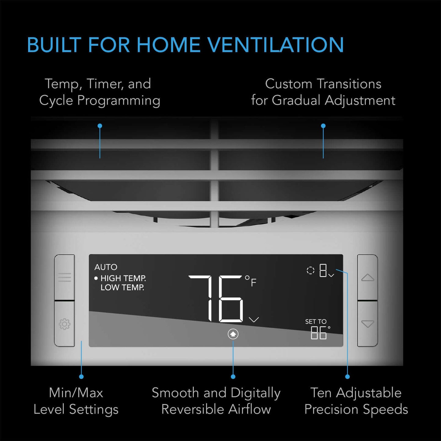 AC Infinity Room to Room Fan, Two-Way Airflow, Temperature Controller, 8-Inch - Midwest Grow LLC