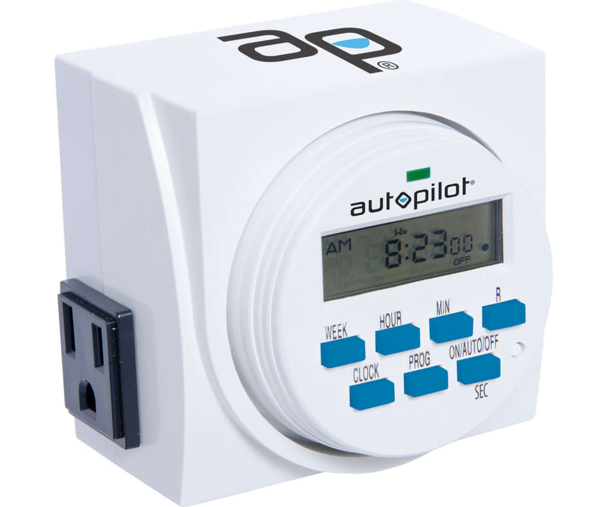 Autopilot Analog Grounded Timer, 1725W, 15A, 24 Hour - Midwest Grow LLC