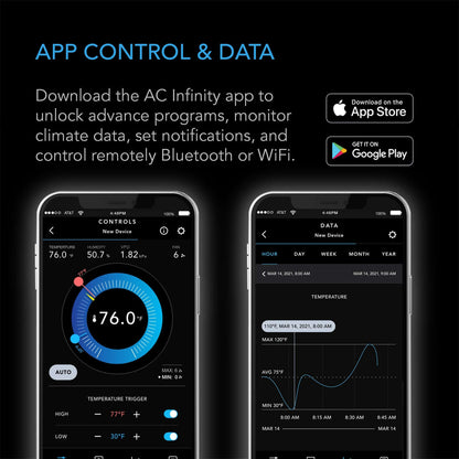AC Infinity CONTROLLER 79 PRO, Independent Programs for Two Devices, Dynamic VPD, Temperature, Humidity, Scheduling, Data App, Bluetooth + WiFi - Midwest Grow LLC