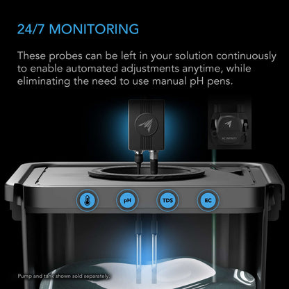 AC Infinity Hydro Sensor for Controller AI+, Precise pH, EC, TDS and Water Temp Data Tracking, Enables Equipment Control Programming - Midwest Grow LLC