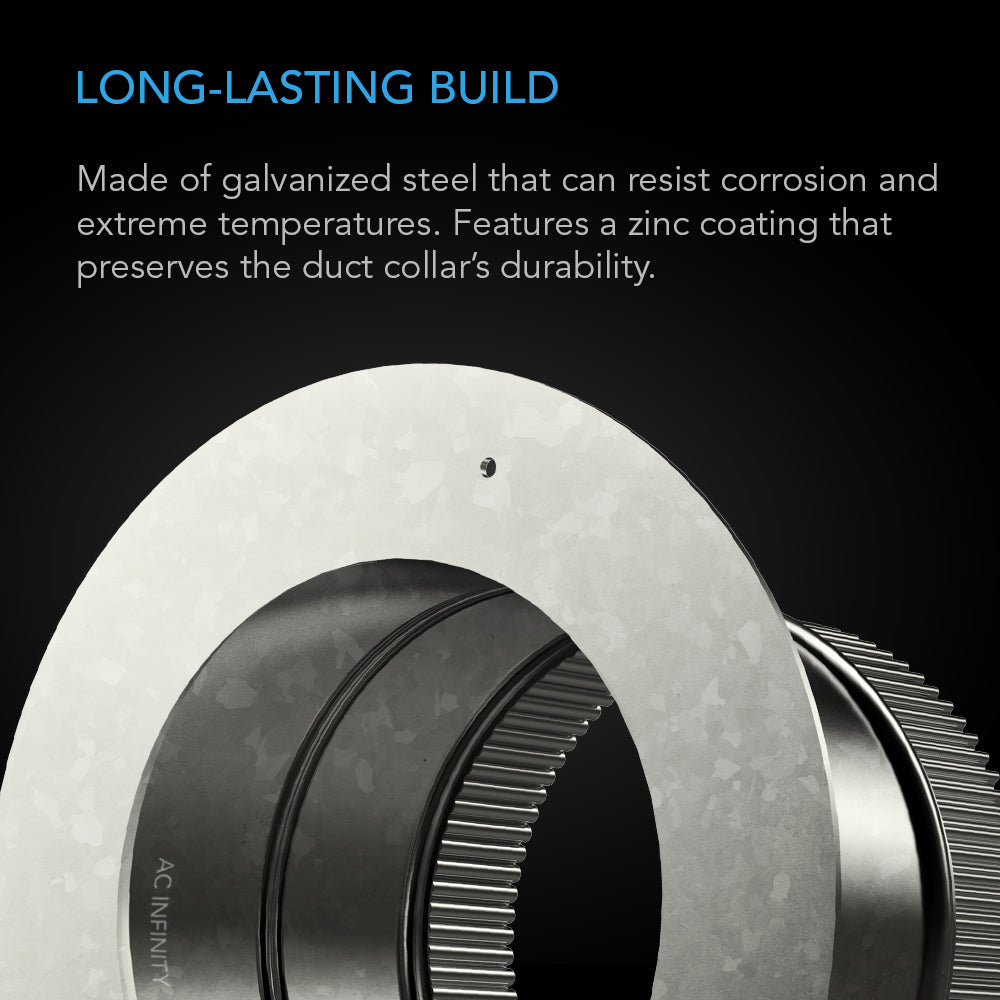 AC Infinity Ducting Collar, 4-Inch, Galvanized Steel - Midwest Grow LLC