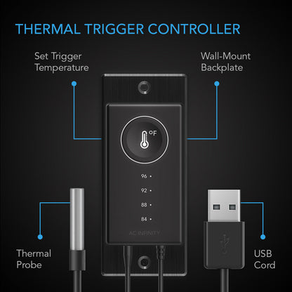 AC Infinity CONTROLLER 1, Pre-Set Thermal Trigger for USB Fans and Devices - Midwest Grow LLC