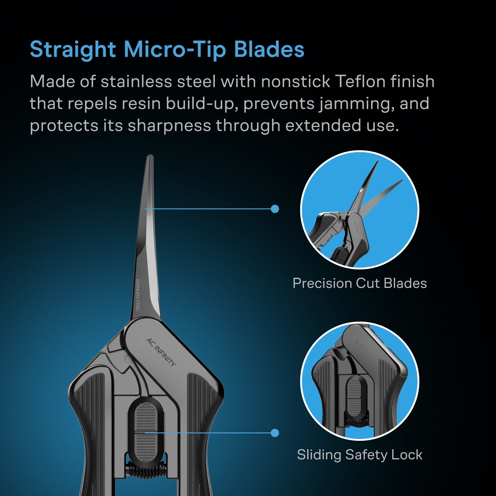 AC Infinity Stainless Steel Curved Pruning Shear, Ergonomic Lightweight, 6.6" Blades, 2-Pack - Midwest Grow LLC