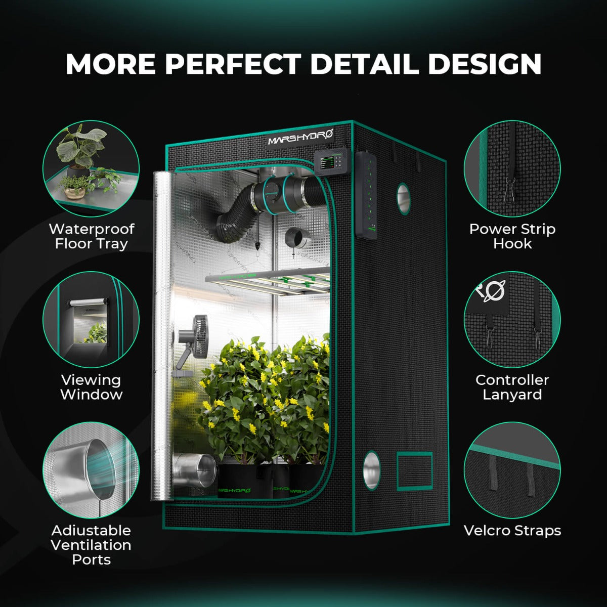 Mars Hydro 2' 4" x 2' 4" x 5' 4" (70cm x 70cm x 160cm) Indoor Grow Tent - Midwest Grow LLC