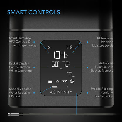 AC Infinity CLOUDFORGE T7, Environmental Plant Humidifier, 15L, Smart Controls, Targeted Vaporizing - Midwest Grow LLC