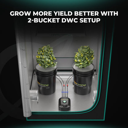 Mars Hydro 5-Gallon Deep Water Culture Hydroponic System Kit with 2 Buckets - Midwest Grow LLC