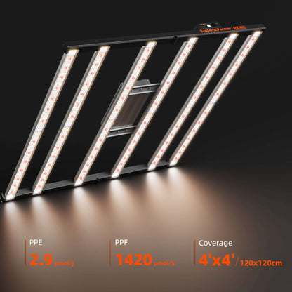 Spider Farmer SE5000 LED Grow Light + 4' x 4' Grow Tent + 6" Inline Fan Combo with GGS Controller Kits + 6" Clip Fan - Midwest Grow LLC