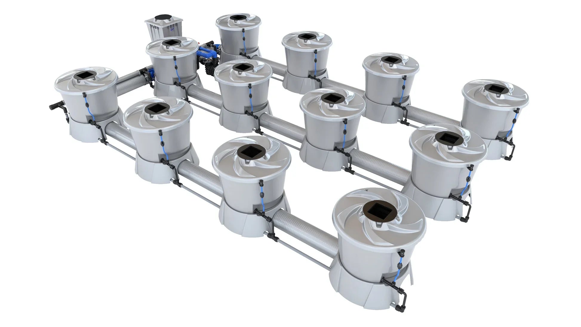 ALIEN Hydroponics V-SYSTEM 12 Pot 3 Row Kit - Midwest Grow LLC