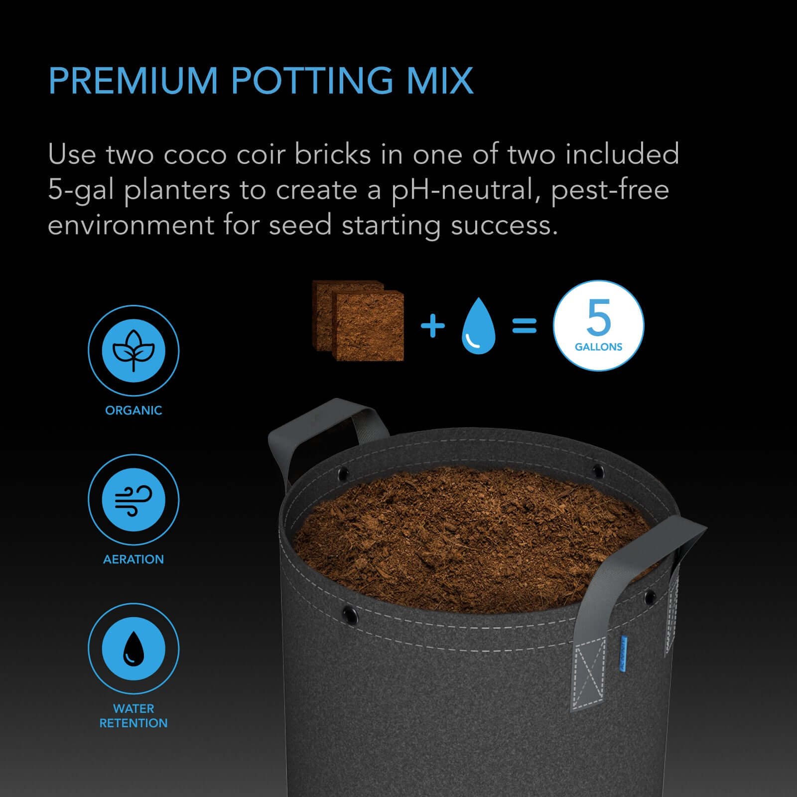 AC Infinity Instant Potting Mix Kit, 2-Plant Starter Set - Midwest Grow LLC