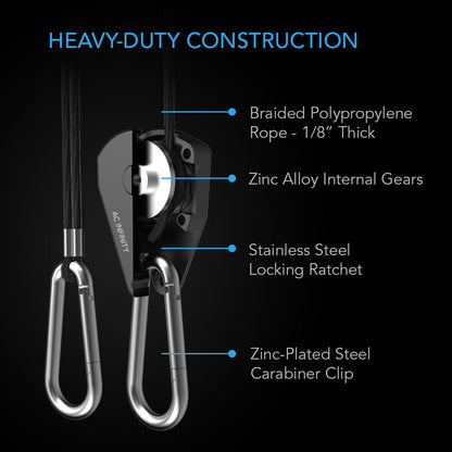 AC Infinity Heavy-Duty Adjustable Rope Clip Hanger, Six Pairs - Midwest Grow LLC