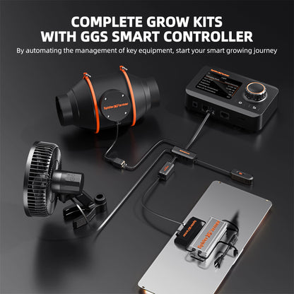 Spider Farmer SF2000 LED Grow Light + 2' x 4' Grow Tent + Inline Fan Combo with Temperature and Humidity Controller - Midwest Grow LLC