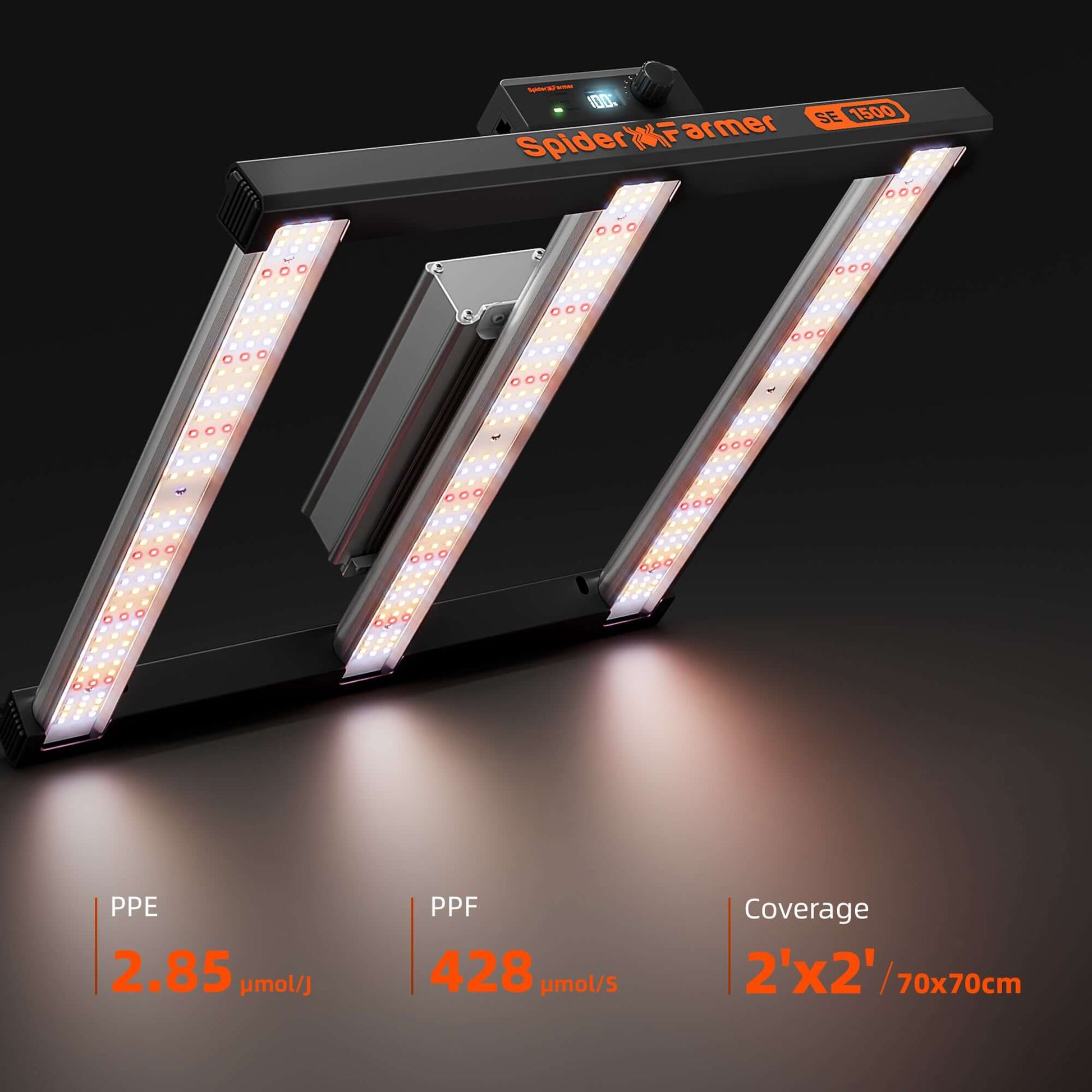 Spider Farmer SE1500 150W Dimmable Full Spectrum LED Grow Light - Midwest Grow LLC