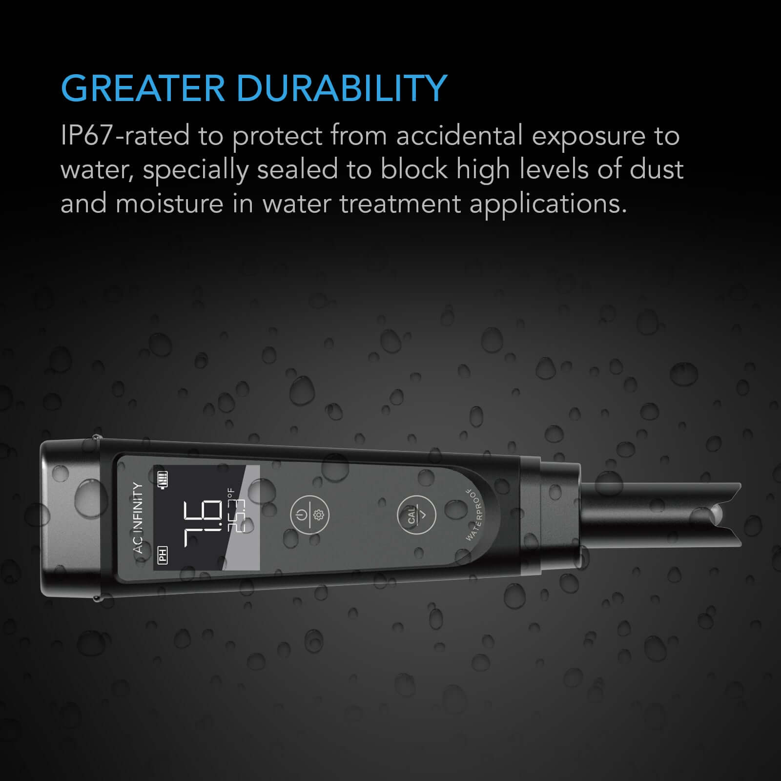 AC Infinity Hydroponic Meter PRO Kit, All-in-One pH Pen, Interchangeable Probe - Midwest Grow LLC