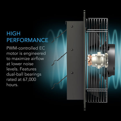 AC Infinity AIRLIFT T12, Shutter Exhaust Ventilation Fan 12", Temperature Humidity Controller - Midwest Grow LLC